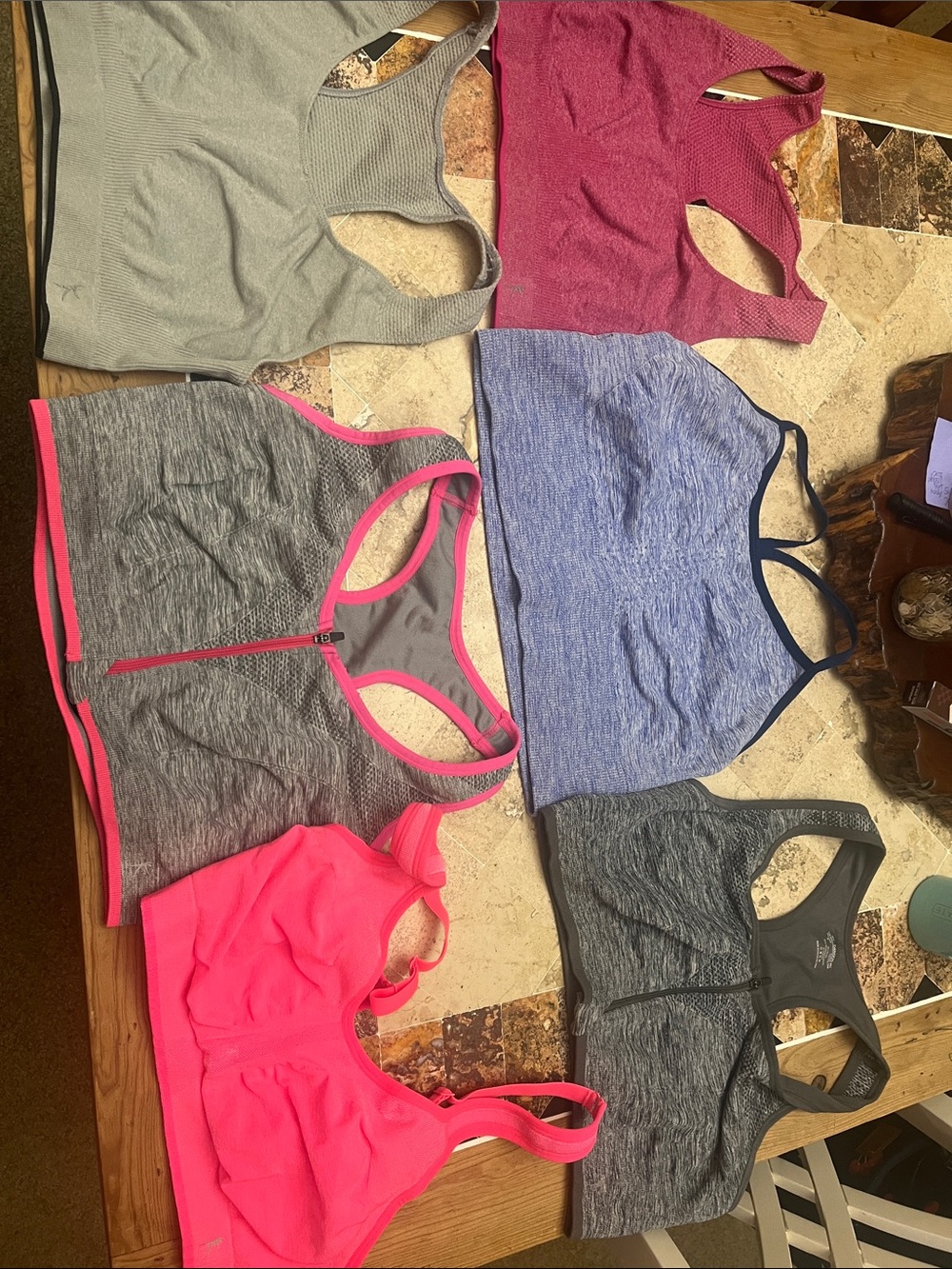 Danskin Women’s Sports Bra Bundle - Gray, Pink, Magenta, Blue